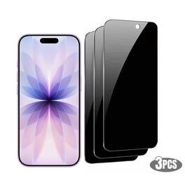 3-Pack Qixxronics Privacy Tempered Glass Screen Protector for iPhone 17 - Black