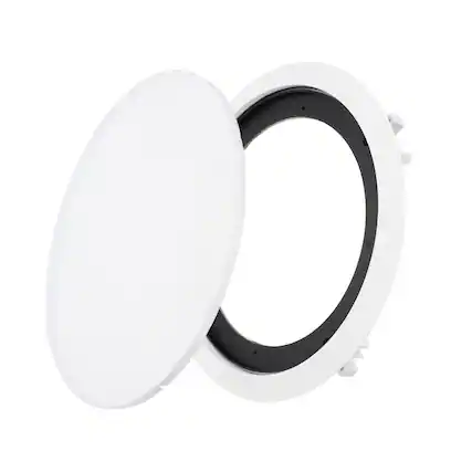 Front. Unique Bargains - Ceiling In-Wall Speaker Grille Cover and Base, Round Metal Recessed Drop Ceiling Magnetic Dust Cover for Sound System - White.