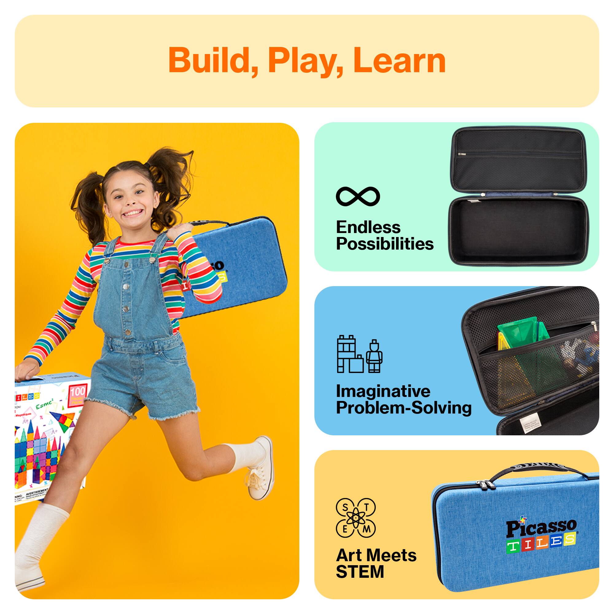 Build, Play, Learn

Endless Possibilities

Imaginative Problem-Solving

Art Meets STEM

Picasso TILES