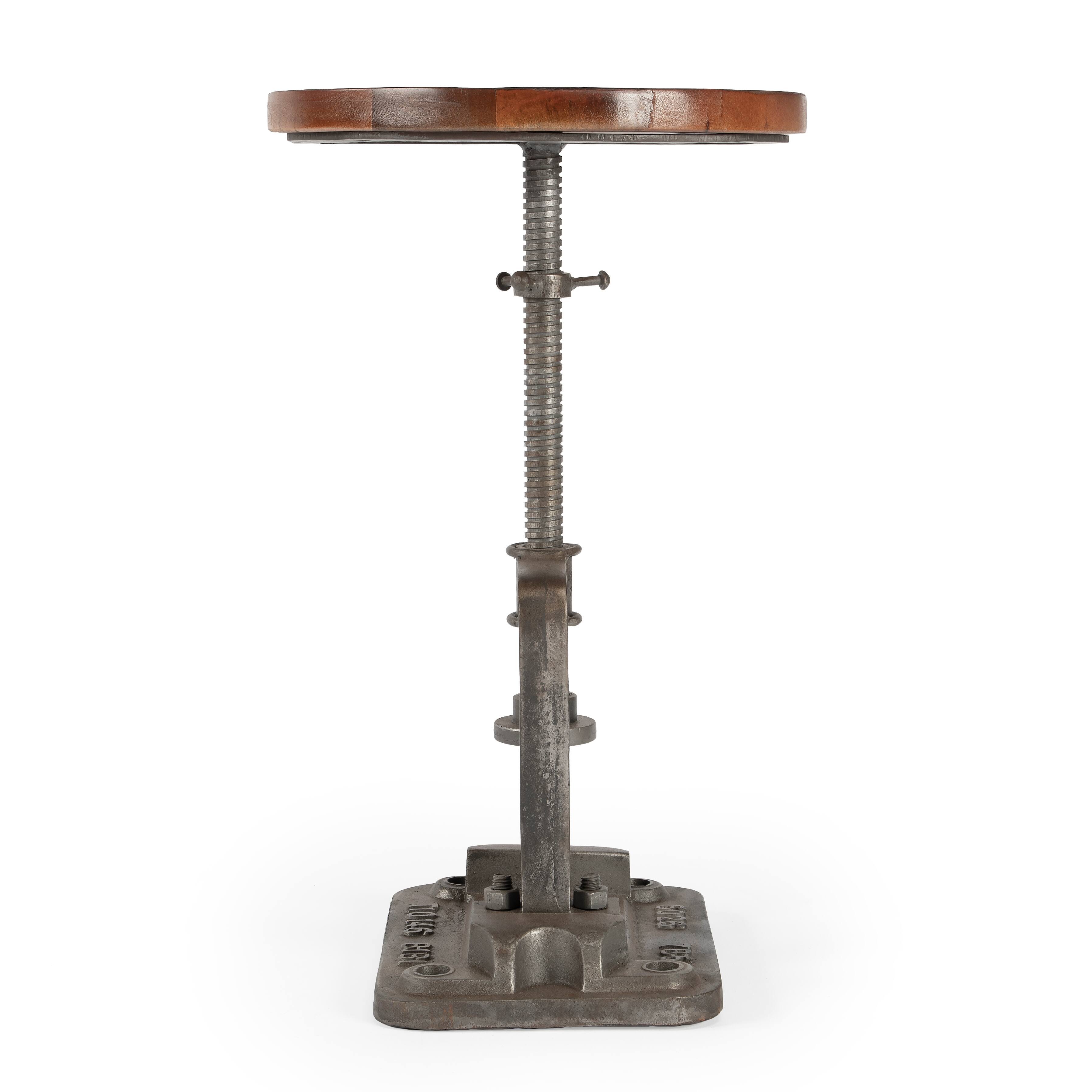 Alt View 3. Butler Specialty - Ellis 22.5 in. Seat Height Round Wood and Metal Adjustable Height Pedestal Side Table - Multi-Color.