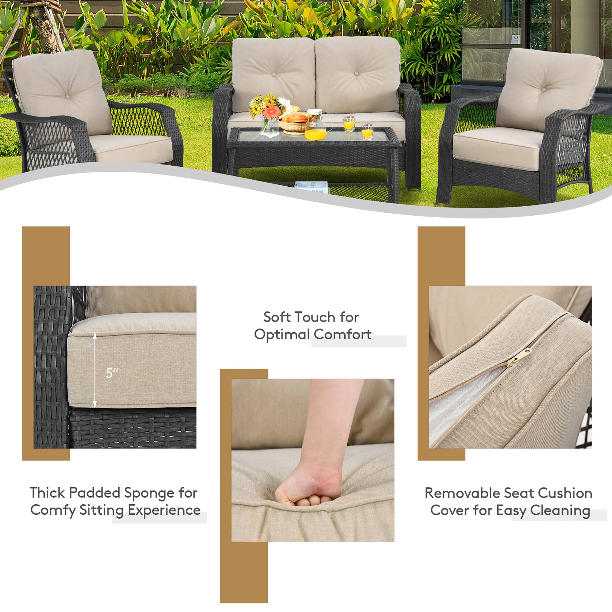 Soft Touch for Optimal Comfort  
5" Thick Padded Sponge for Comfy Sitting Experience  
Removable Seat Cushion Cover for Easy Cleaning