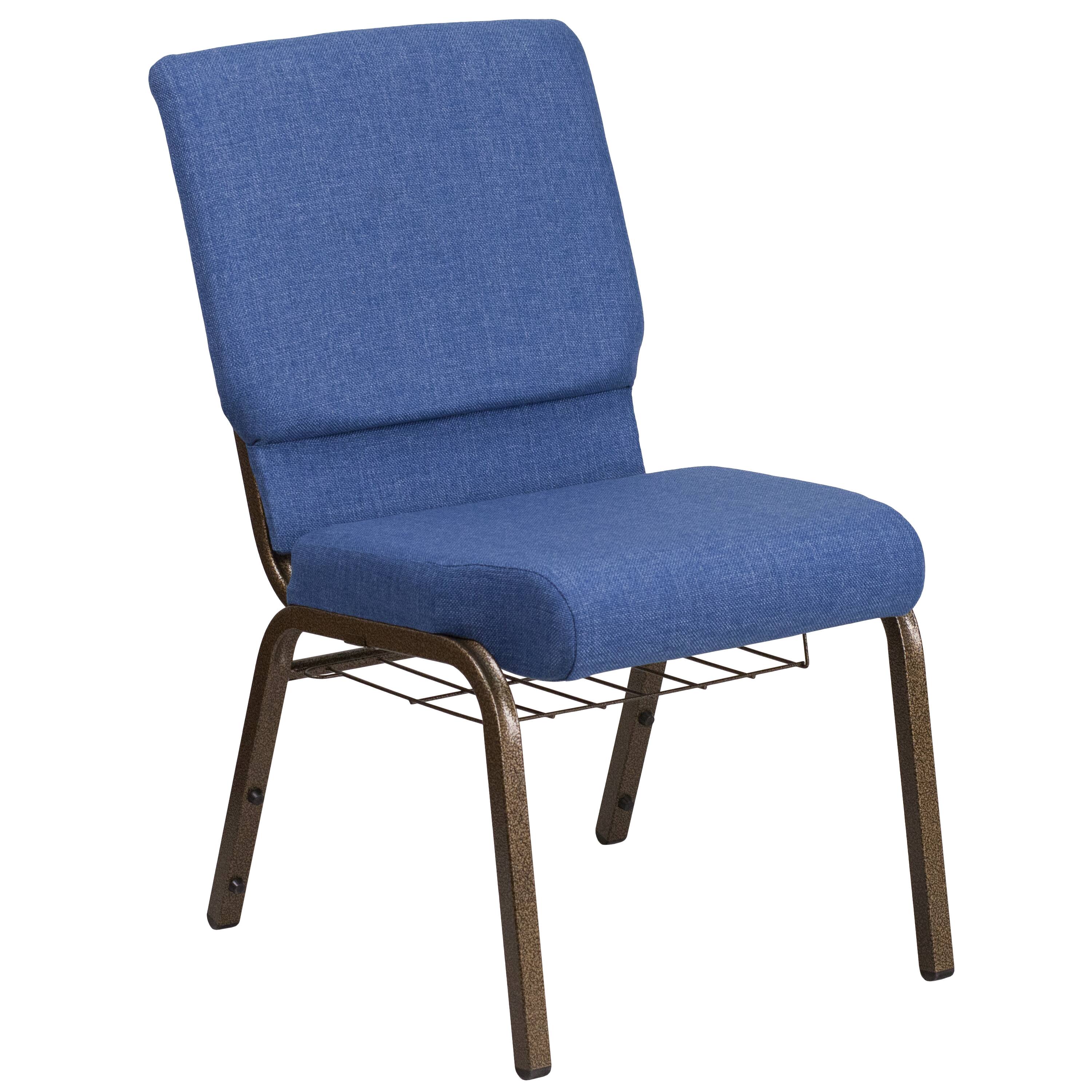 Blue Fabric/Gold Vein Frame