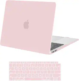 mosiso - Case for MacBook Air 13 inch Case 2020 2019 2018 Release M1 A2337 A2179 A1932 with Touch ID with Keyboard Cover - Rose Quartz