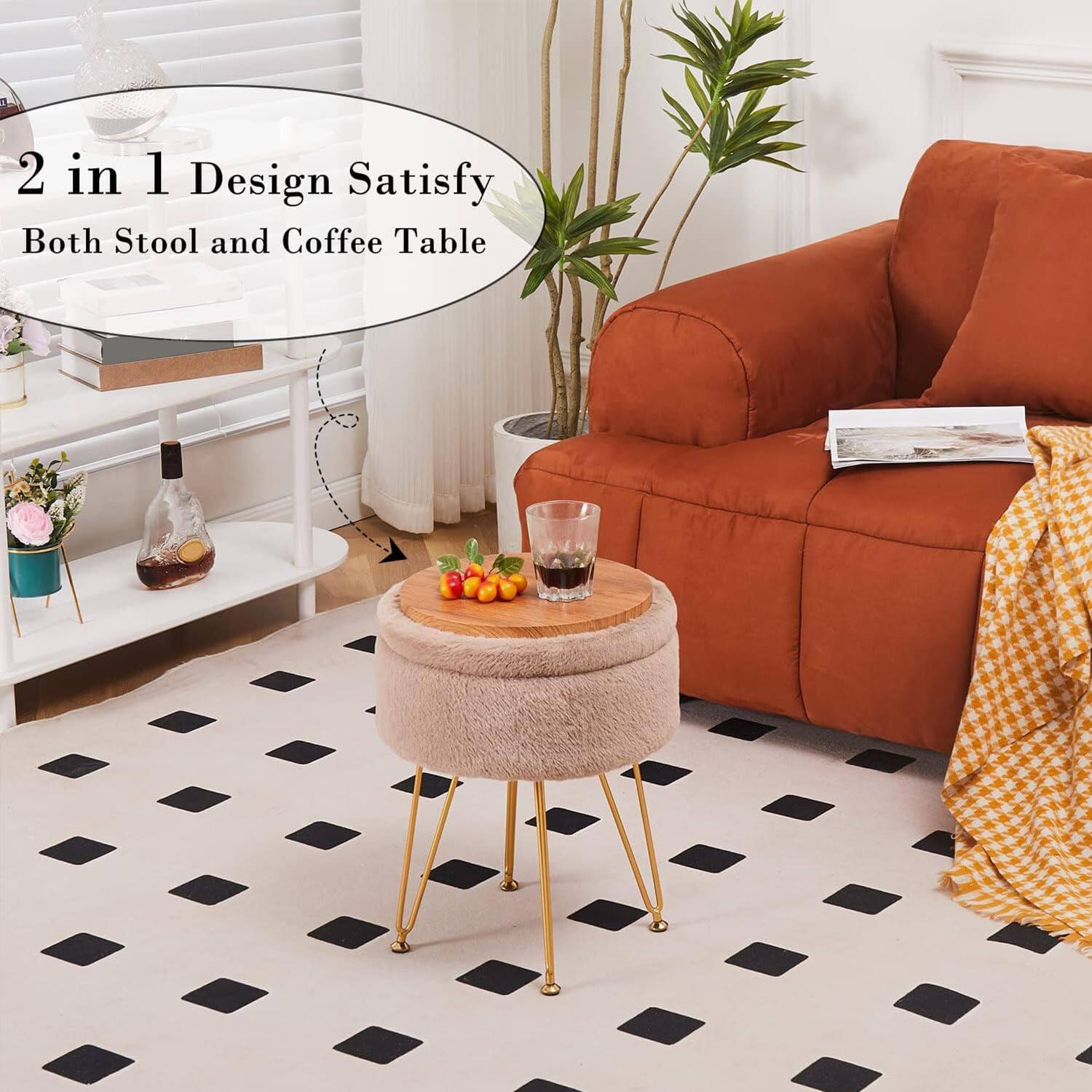 2 in 1 Design Satisfy Both Stool and Coffee Table