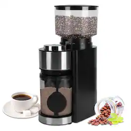 Mirfee - Electric Conical Burr Coffee Grinder, 25 Precise Settings for Espresso to Cold Brew, Grinds Up to 12 Cups - Black