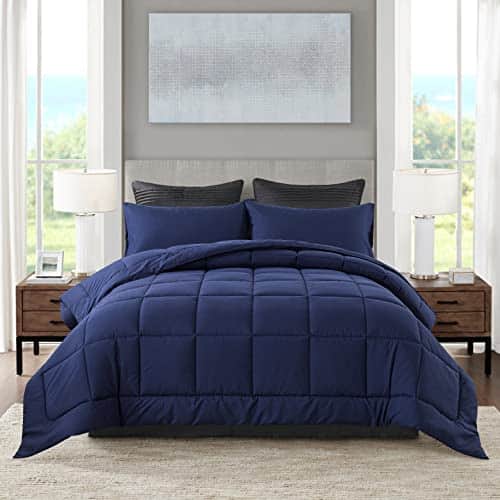 Cedar Assembly - Comforter Set all Season Bedding Comforters Sets With 1 Pillow Case 2 Pieces Bed Down Alternative Sets - Blue-Twin