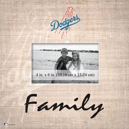 Fan Creations - Los Angeles Dodgers 10'' x 10'' Burlap Pattern Frame - Multicolor