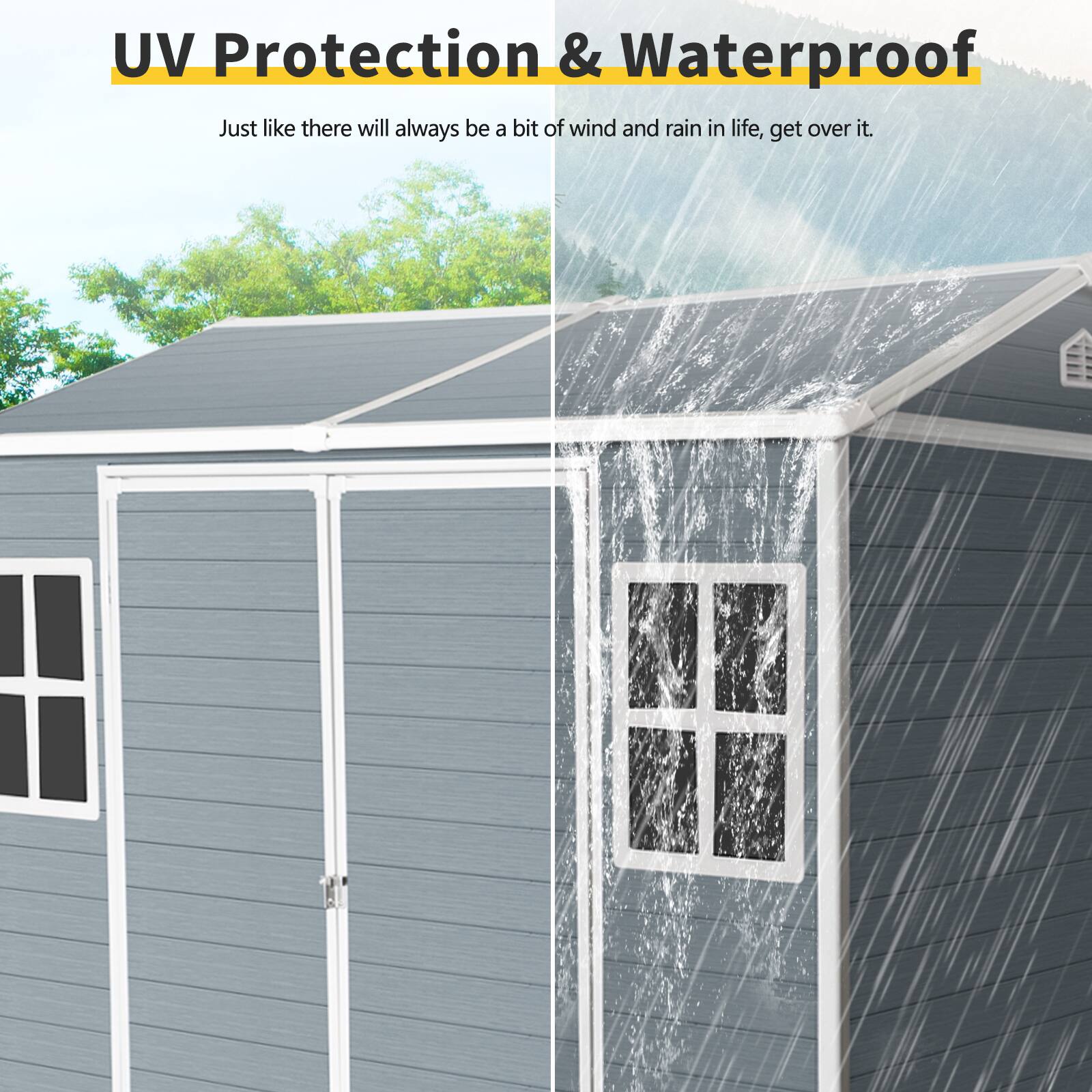UV Protection & Waterproof

Just like there will always be a bit of wind and rain in life, get over it.