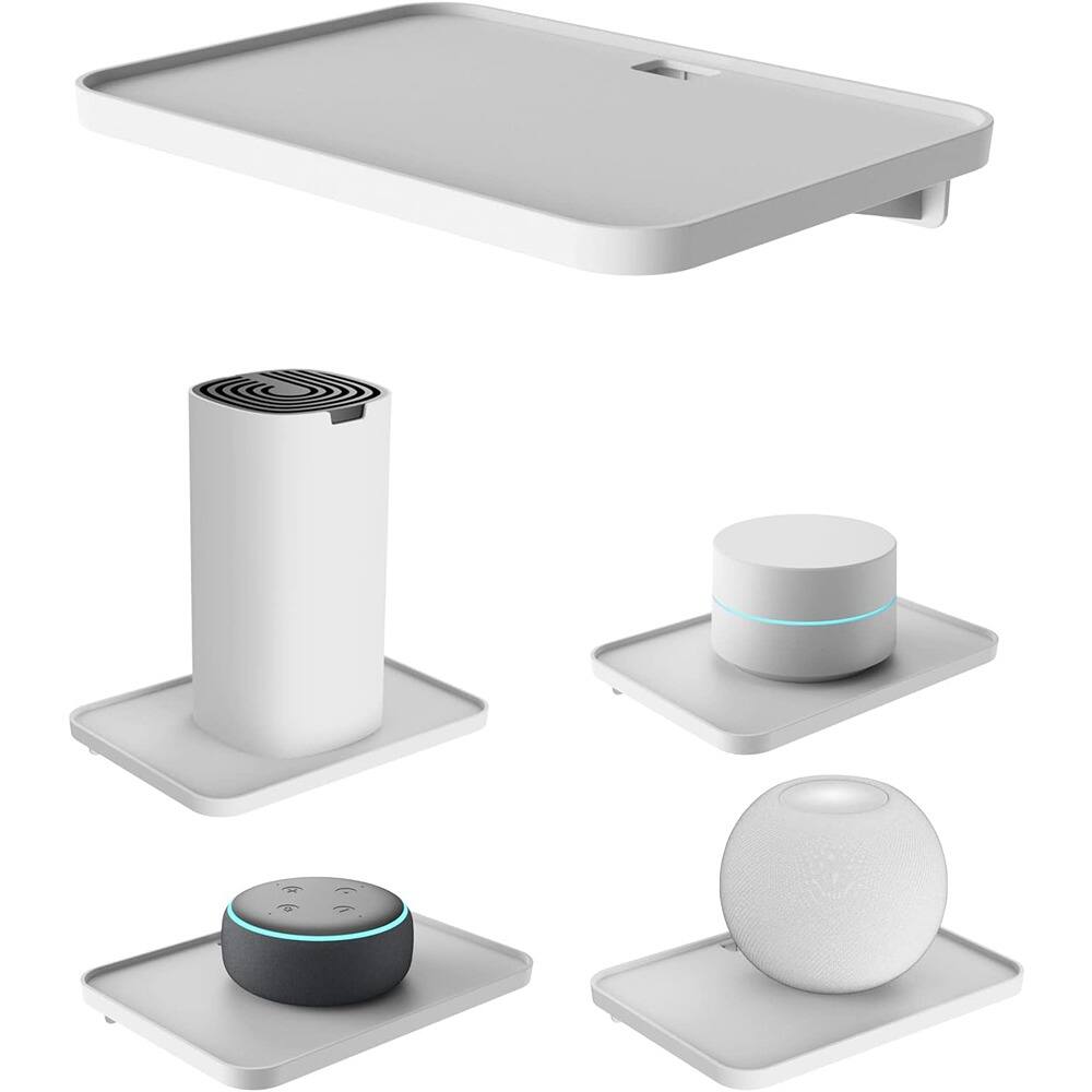 Alt View 2. RTMB - Universal Wall Mount Holder for Google WiFi & Smart Speakers, Compact Shelf.