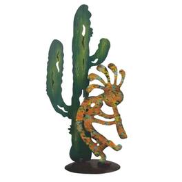 FC Design - 11"H Kokopelli and Cactus Figurine Computer Desk Tabletop Decoration - Multi-Color