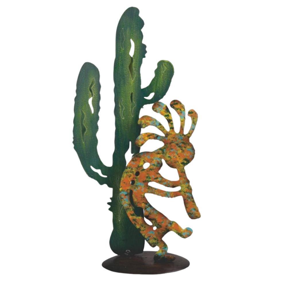 Front. FC Design - FC Design 11"H Kokopelli and Cactus Figurine Computer Desk Tabletop Decoration - Multi-Color.