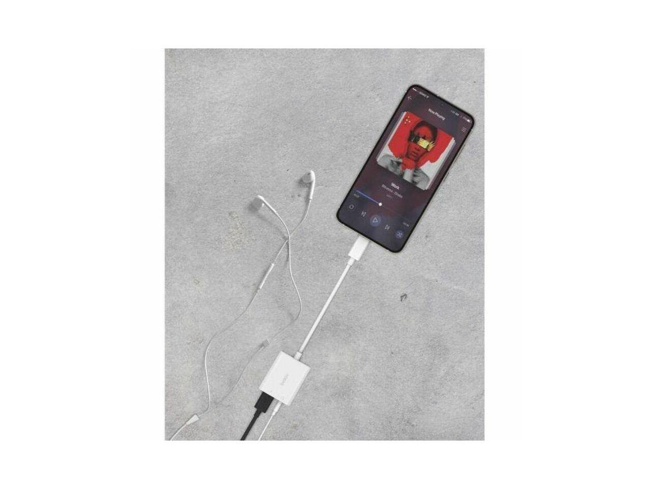 Alt View 4. Belkin - Belkin RockStar 3.5mm Audio + USB-C Charge Adapter - Mini-phone/USB-C Audio/Data Cable for Smartphones, Tablets, Laptops.