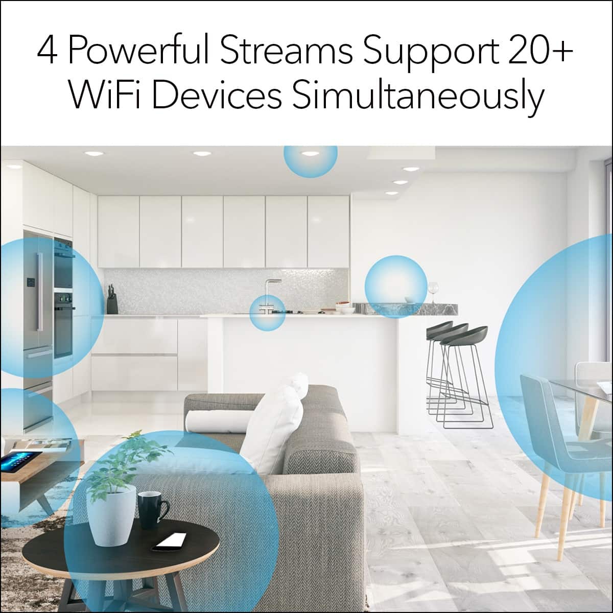4 Powerful Streams Support 20+ WiFi Devices Simultaneously