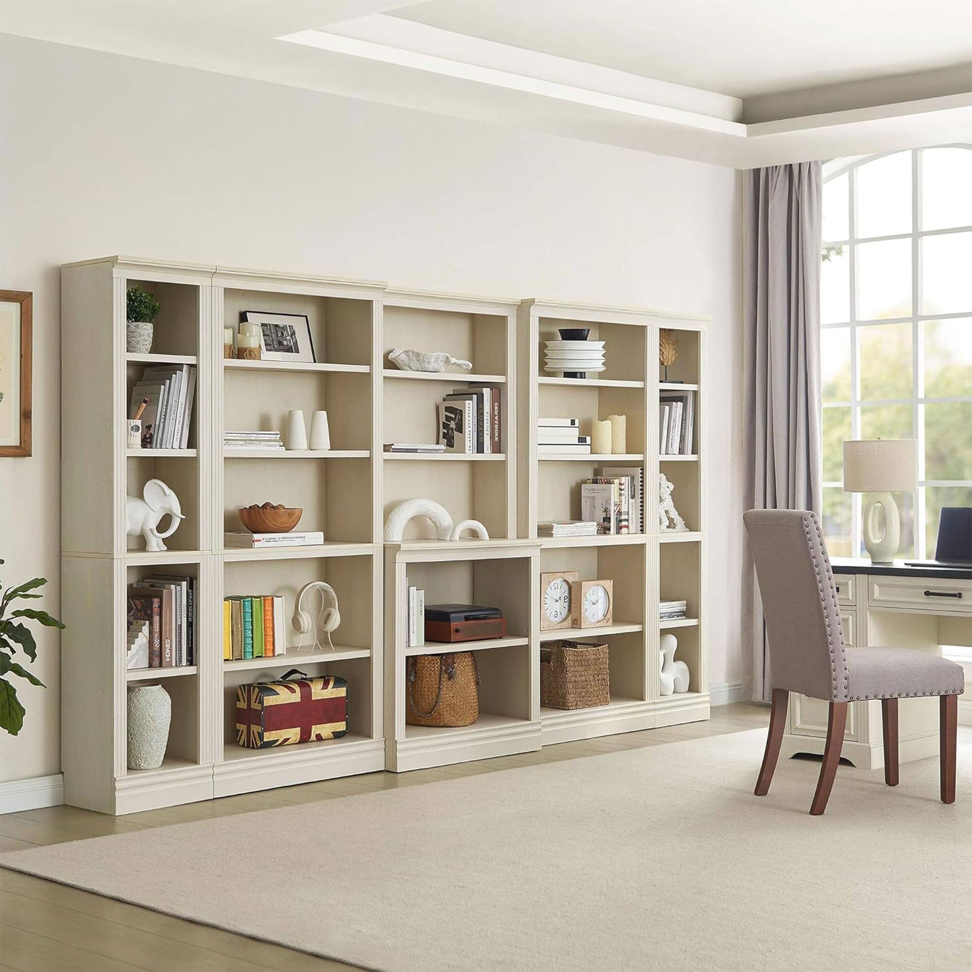 Alt View 8. VAUXHILL & CO. - VAUXHILL & CO. Halston Standard Bookcase, Adjustable Shelving Unit, Cream - Cream.