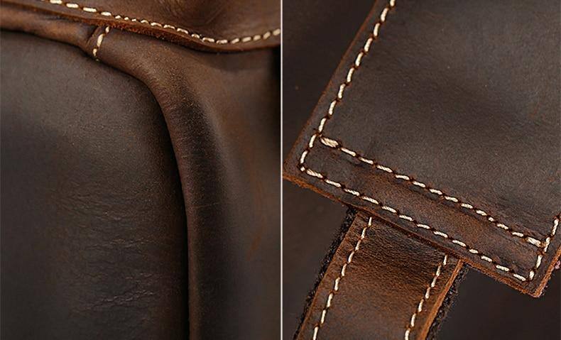 Alt View 6. Steel Horse Leather - The Raoul Backpack | Handmade Vintage Leather Backpack - Dark Brown.