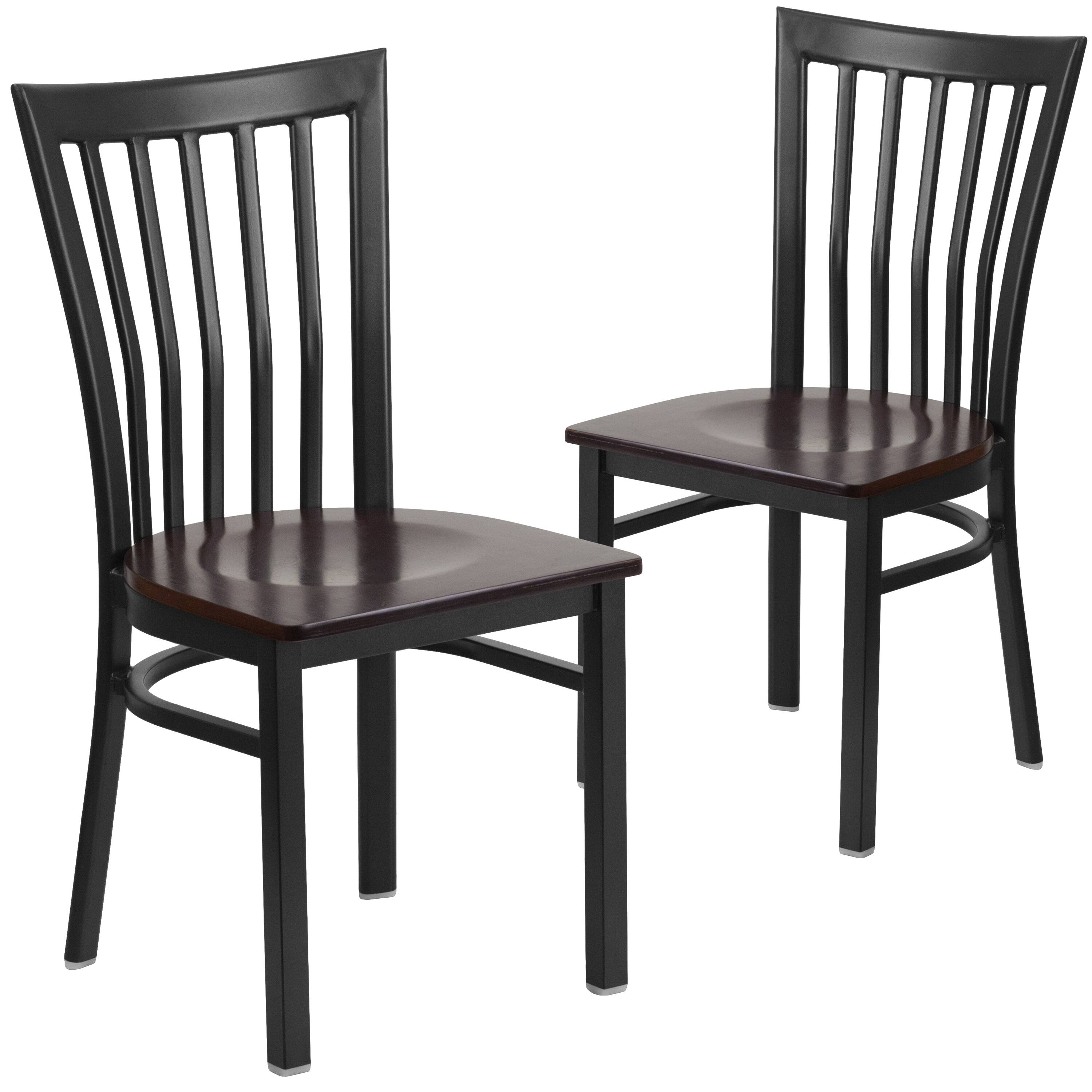 Walnut Wood Seat/Black Metal Frame
