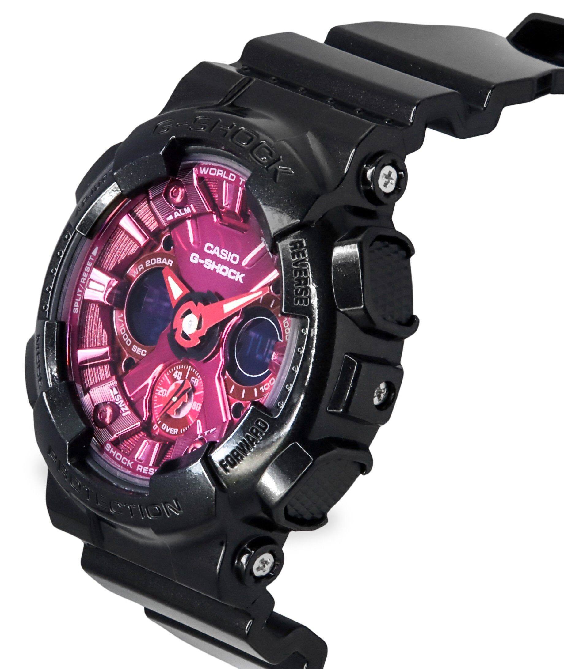 CASIO G-SHOCK  
WORLD TIME  
ALM  
SPLIT/RESET  
WR 20BAR  
REVERSE 1/1000 SEC  
FORWARD  
SHOCK RESIST  
PROTECTION