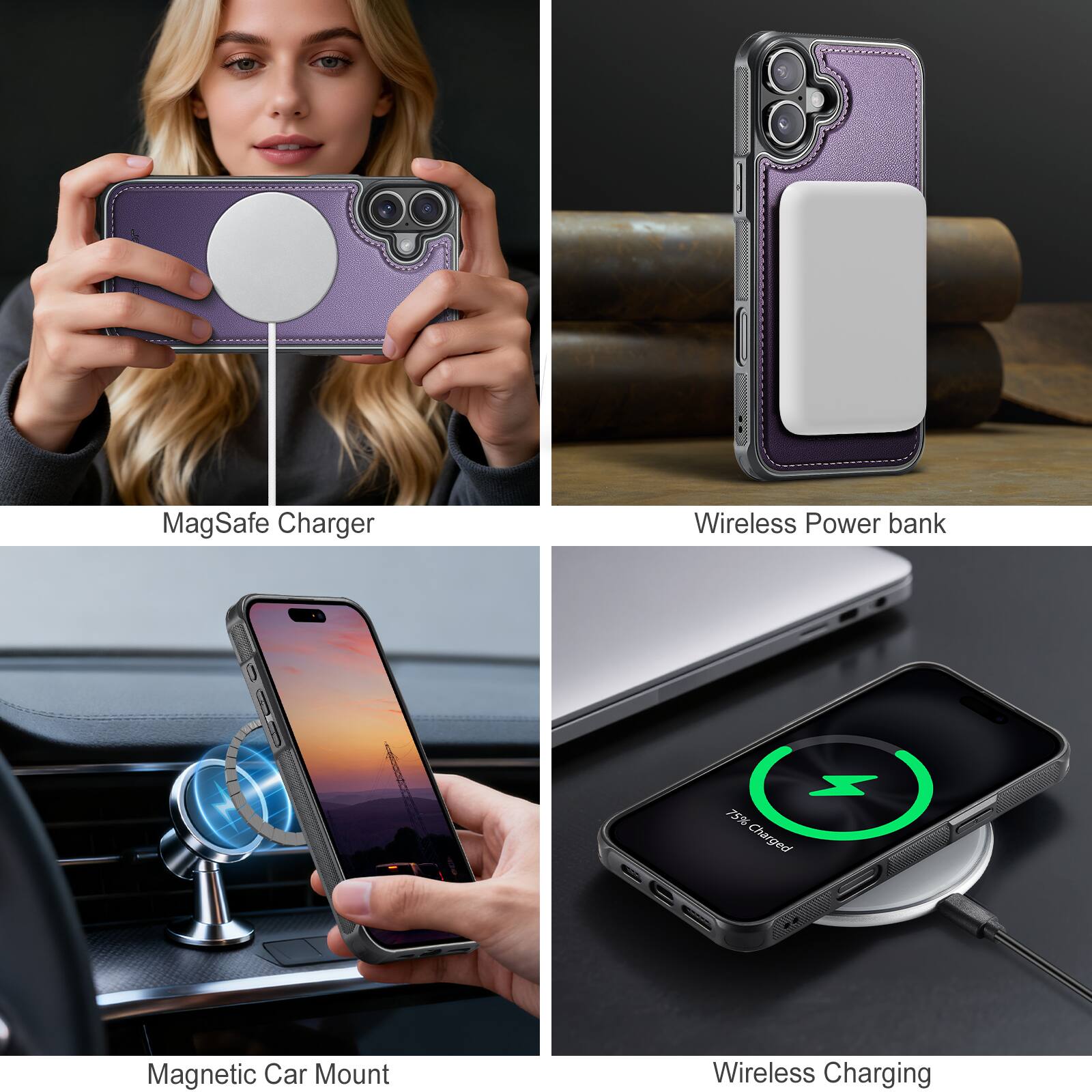 - MagSafe Charger
- Wireless Power Bank
- Magnetic Car Mount
- Wireless Charging