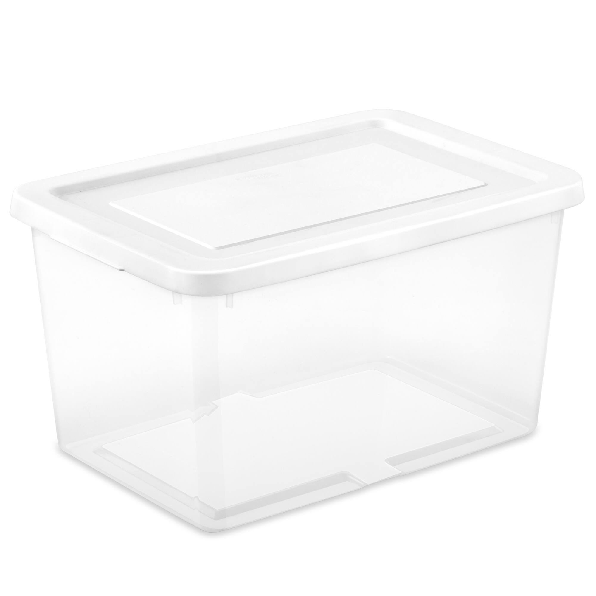 Front. Sterilite - Sterilite 20 Qt Storage Box, Stackable Plastic Container Home Organizer, 24 Pack - White.