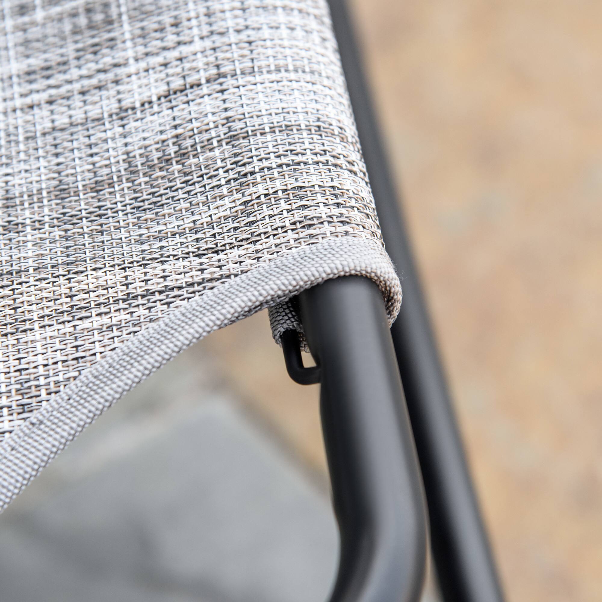 Alt View 4. Outsunny - Garden Rocking Chair, Outdoor Indoor Sling Fabric Rocker for Patio, Balcony, Porch, Grey - Grey.