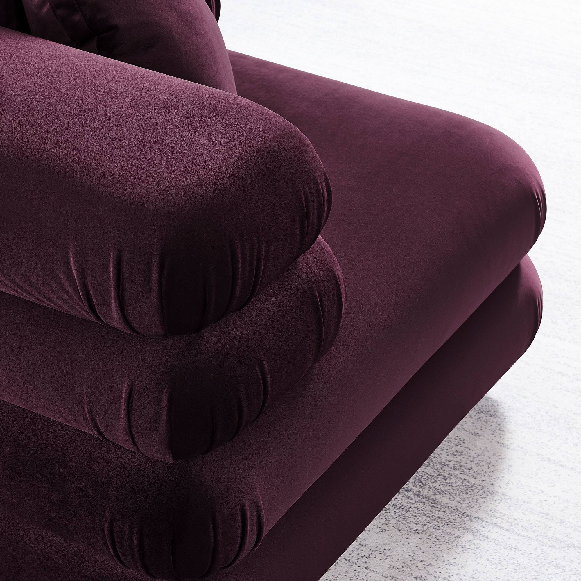 Alt View 6. Modway - Jubilee Modular Performance Velvet Corner Chair by Modway - Mulberry.