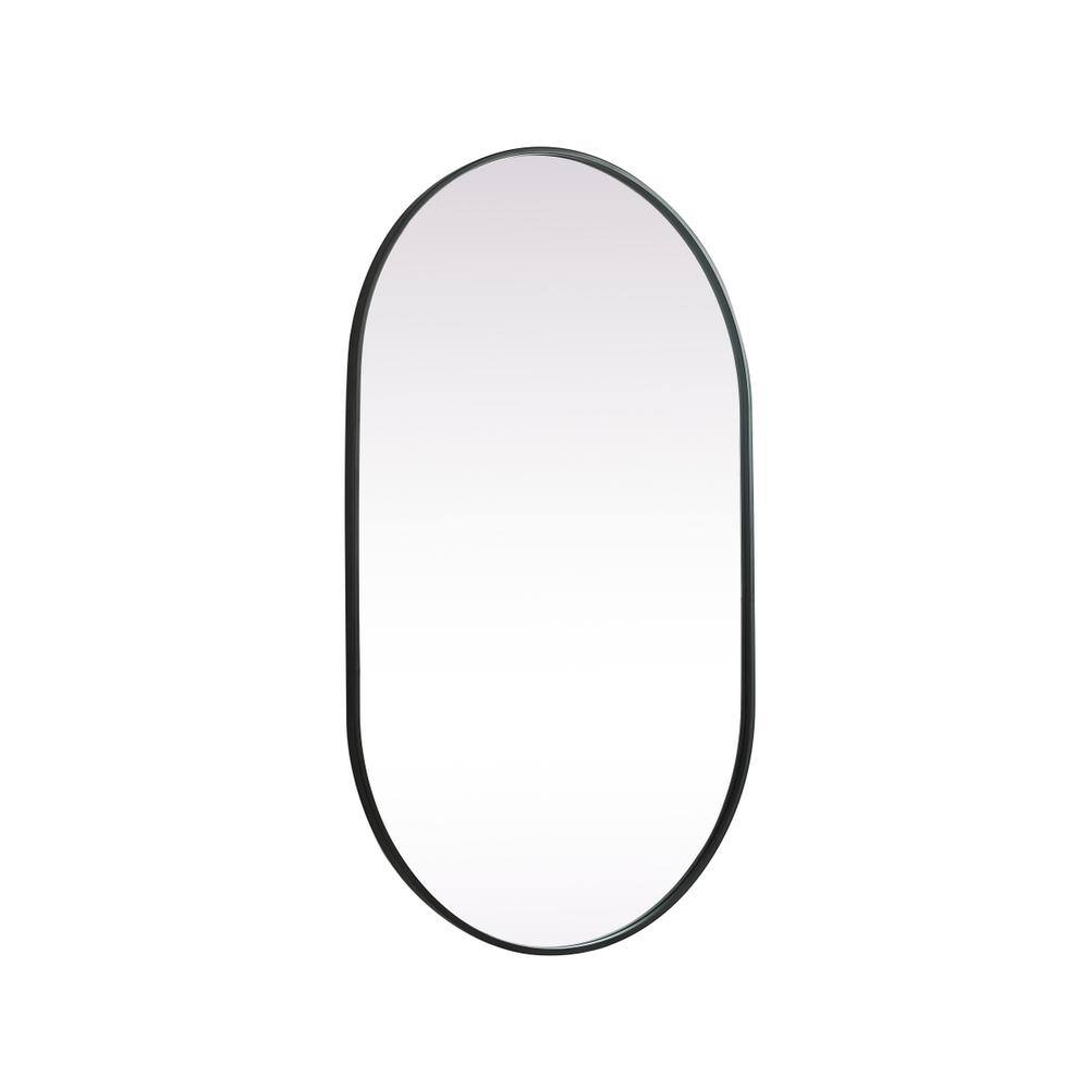 Alt View 1. Elegant Decor - Metal Frame Oval Mirror 30x48 Inch in Black - Black.