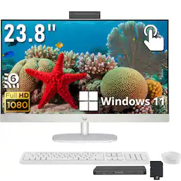 HP - 23.8" FHD Touch All-in-One Desktop,Intel i5-1334U,16GB RAM,512GB SSD+160GB Dock Set,UHD Graphics,Win 11 - White
