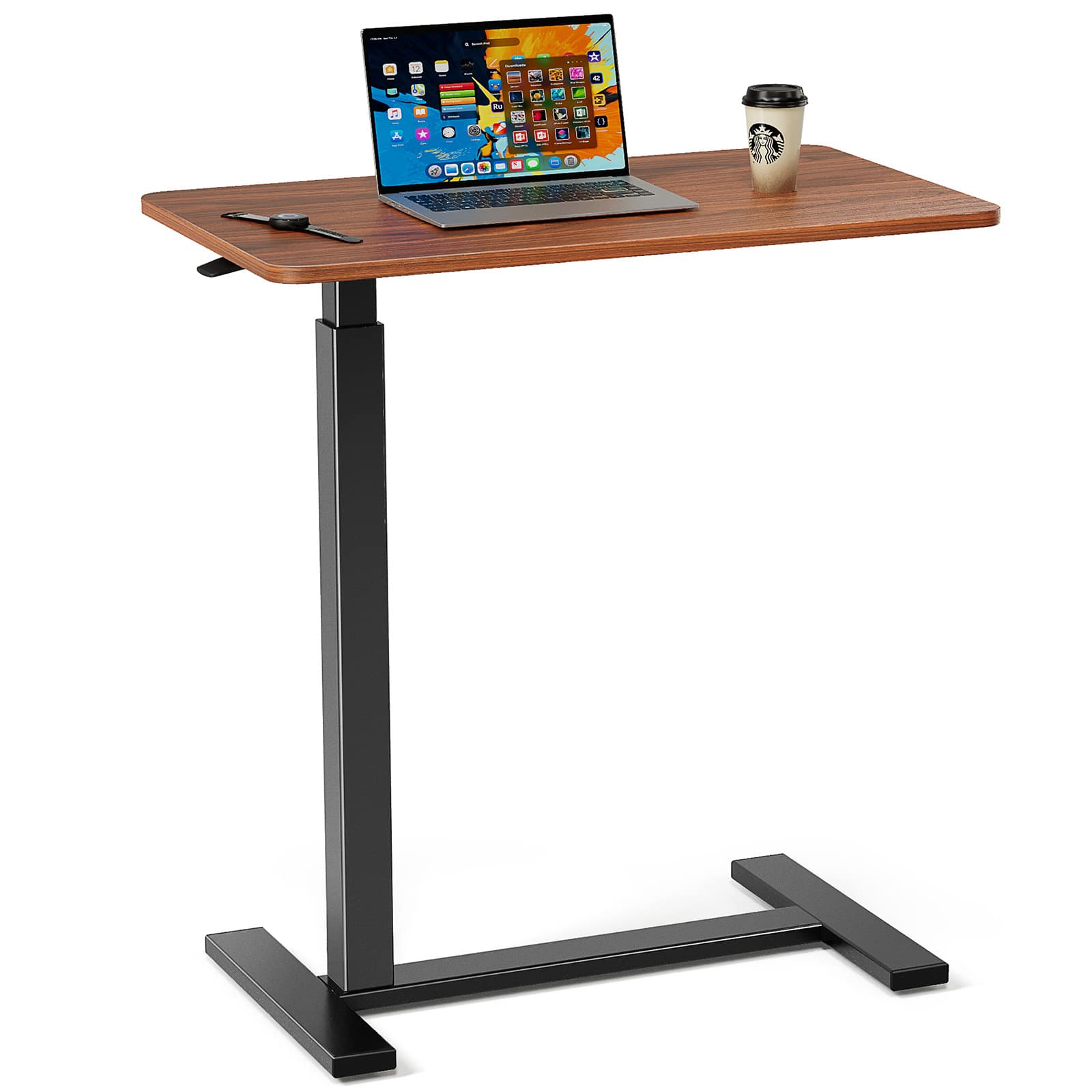 Lirago - 28 Inch Adjustable Mobile Bed Table Computer Desk Mobile Standing Table