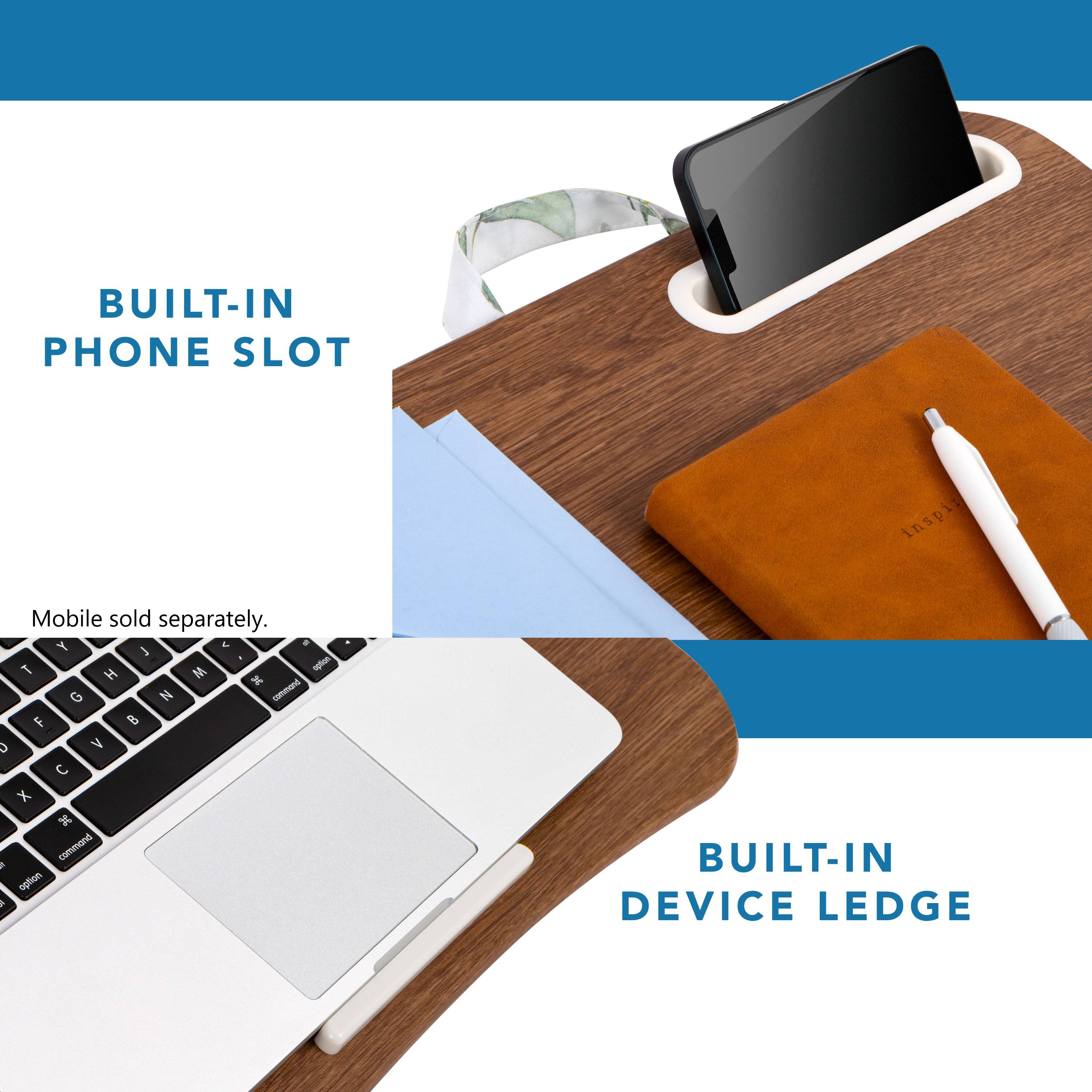 BUILT-IN PHONE SLOT, Mobile sold separately. BUILT-IN DEVICE LEDGE