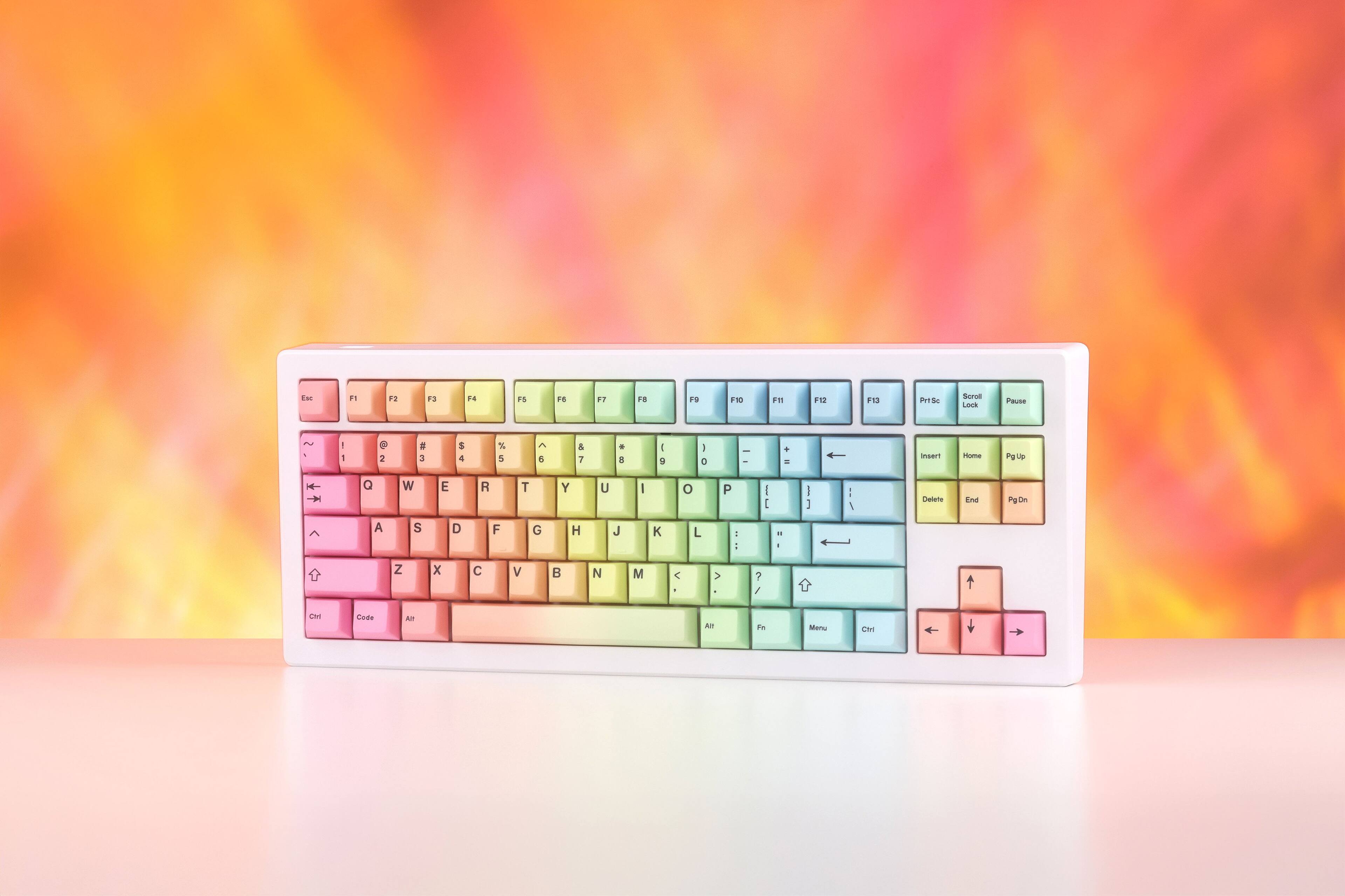 F1 F2 F3 F4 F5 F6 F7 F8 F9 F10 F11 F12 PrtSc Scroll Lock Pause

Esc F1 F2 F3 F4 F5 F6 F7 F8 F9 F10 F11 F12

1 2 3 4 5 6 7 8 9 0 - = Backspace

Tab Q W E R T Y U I O P [ ] \

Caps Lock A S D F G H J K L ; ' Return

Shift Z X C V B N M , . / Shift

Fn Ctrl Code Alt Spacebar Alt Fn Menu Ctrl

Insert Home PgUp Delete End PgDn

Arrow keys

Ctrl Code Alt