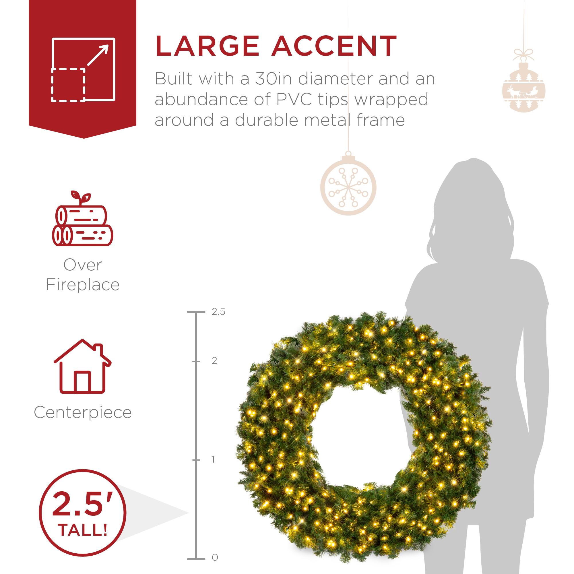 LARGE ACCENT  
Built with a 30in diameter and an abundance of PVC tips wrapped around a durable metal frame  

Over Fireplace  
Centerpiece  

2.5' TALL!