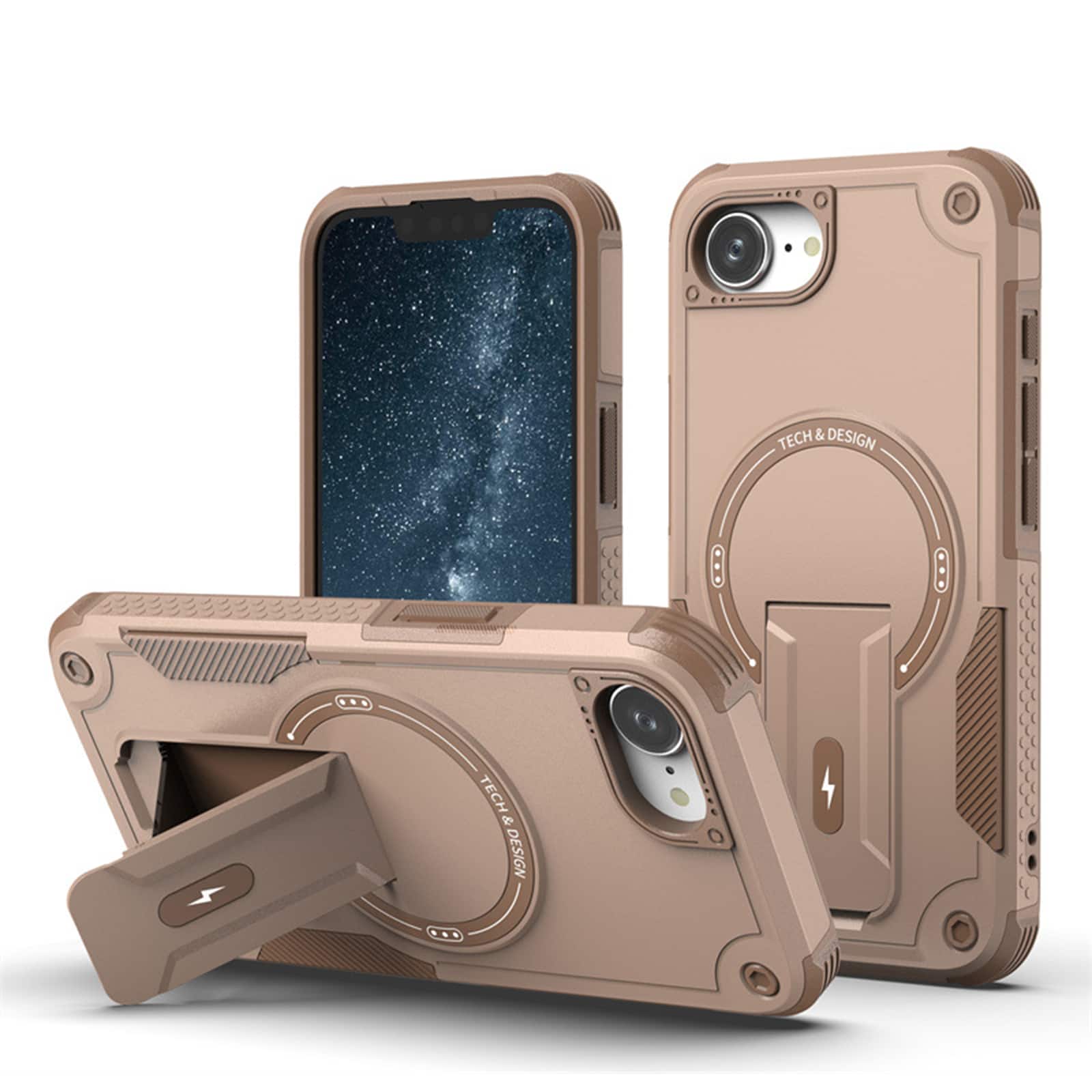UUCOVER - Magnetic Case for Apple iPhone 16e/17e with Kickstand, Compatible with MagSafe Shockproof Hybrid Rugged Protective Cover - Desert price history on PriceWatchPro