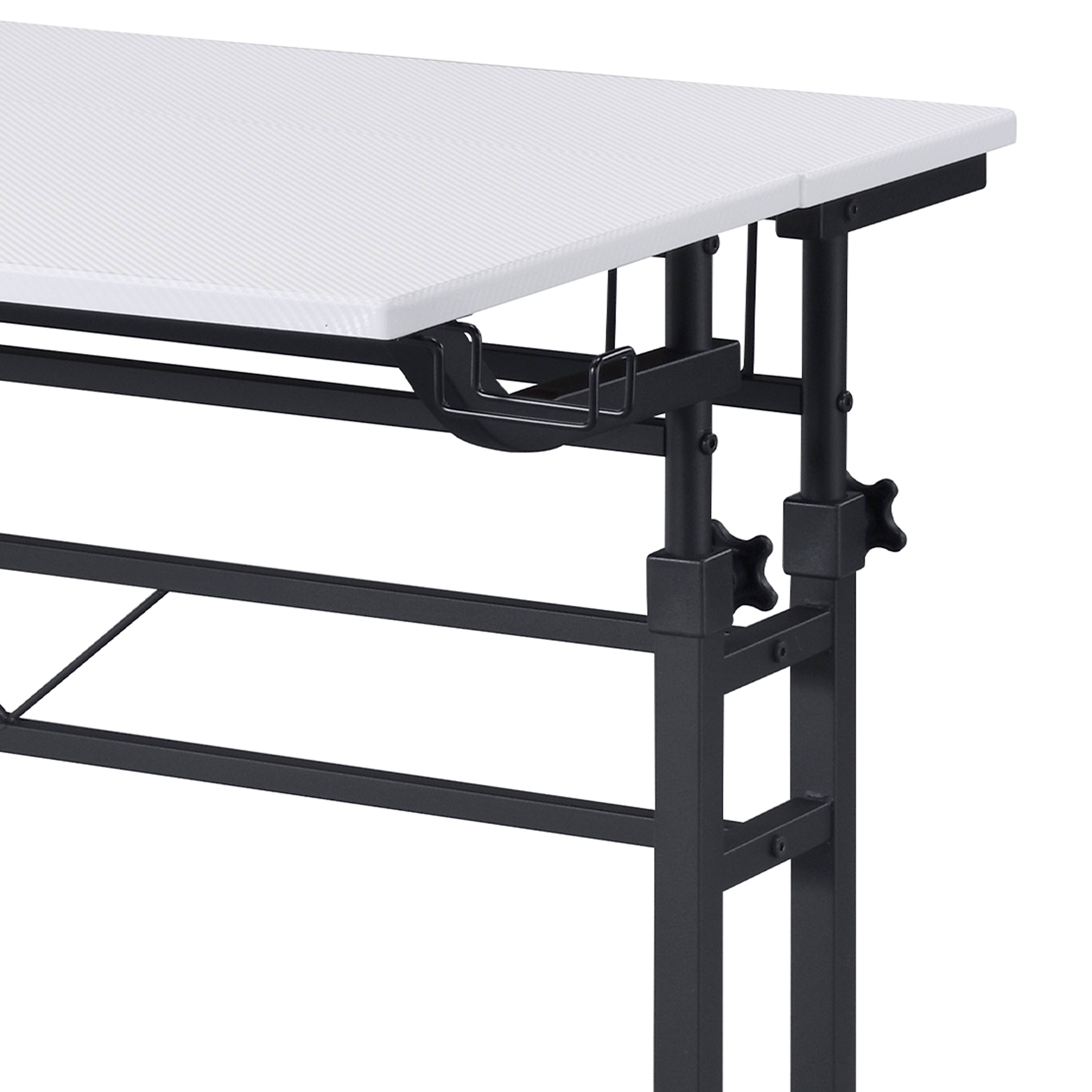 Alt View 4. Spaco - Spaco Rolling Writing Desk with Height Adjustable Desktop and Moveable Shelf, for Home Office - White.