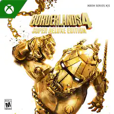The corrected text is: "Xbox Series X|S Borderlands 4 Super Deluxe Edition Mature 17+ ESRB."