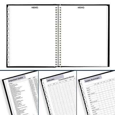 Sure, here is the corrected and grouped text from the image:

---

**MEMO**

**Important Dates**

- January
- February
- March
- April
- May
- June
- July
- August
- September
- October
- November
- December

**January Travel Expense Record**

- Date
- Description
- Amount

**Yearly Summary**

- Month
- Total Expenses
- Total Income

---