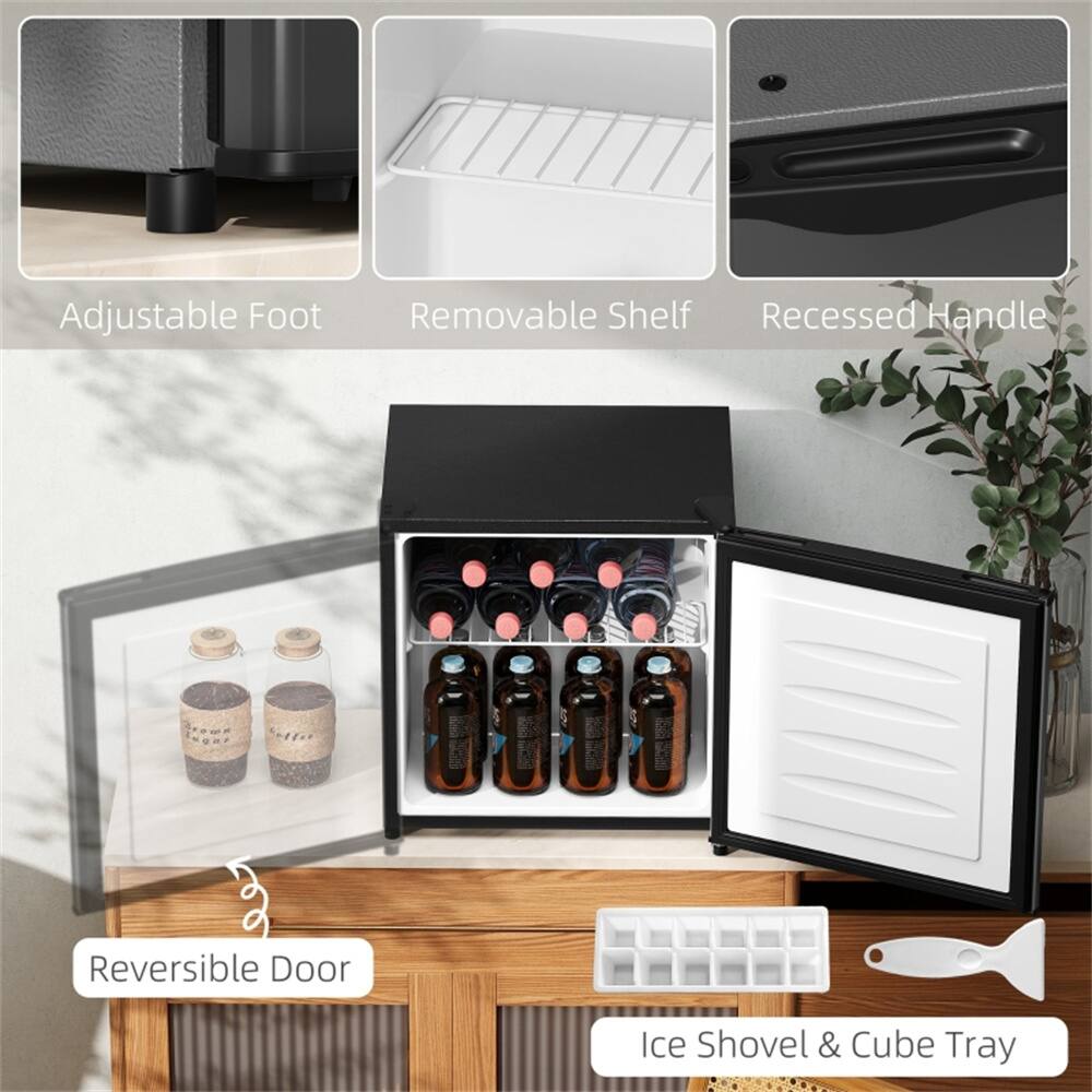Adjustable Foot  
Removable Shelf  
Recessed Handle  
Reversible Door  
Ice Shovel & Cube Tray