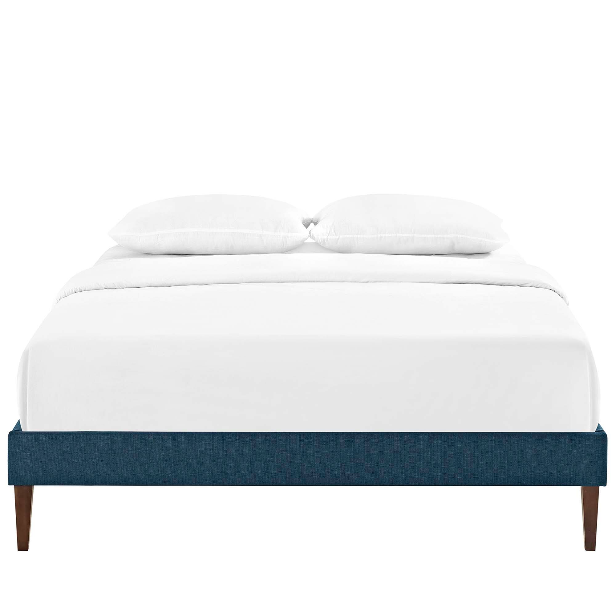 Alt View 1. Modway - Helen Vinyl Queen Bed Frame with Round Splayed Legs - Black.