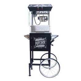 Wikistore - Popcorn Machine with Cart – 8oz Popper with Stainless-steel Kettle Heated Warming Deck and Old Maids Drawer - Black