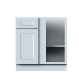 Boyel Living - 33in.W x24in.D x34.5in.H DOVE GREY BLIND CORNER BASE Fully assembled Cabinet With One Rubberwood Drawer and One HDF Door - Gray