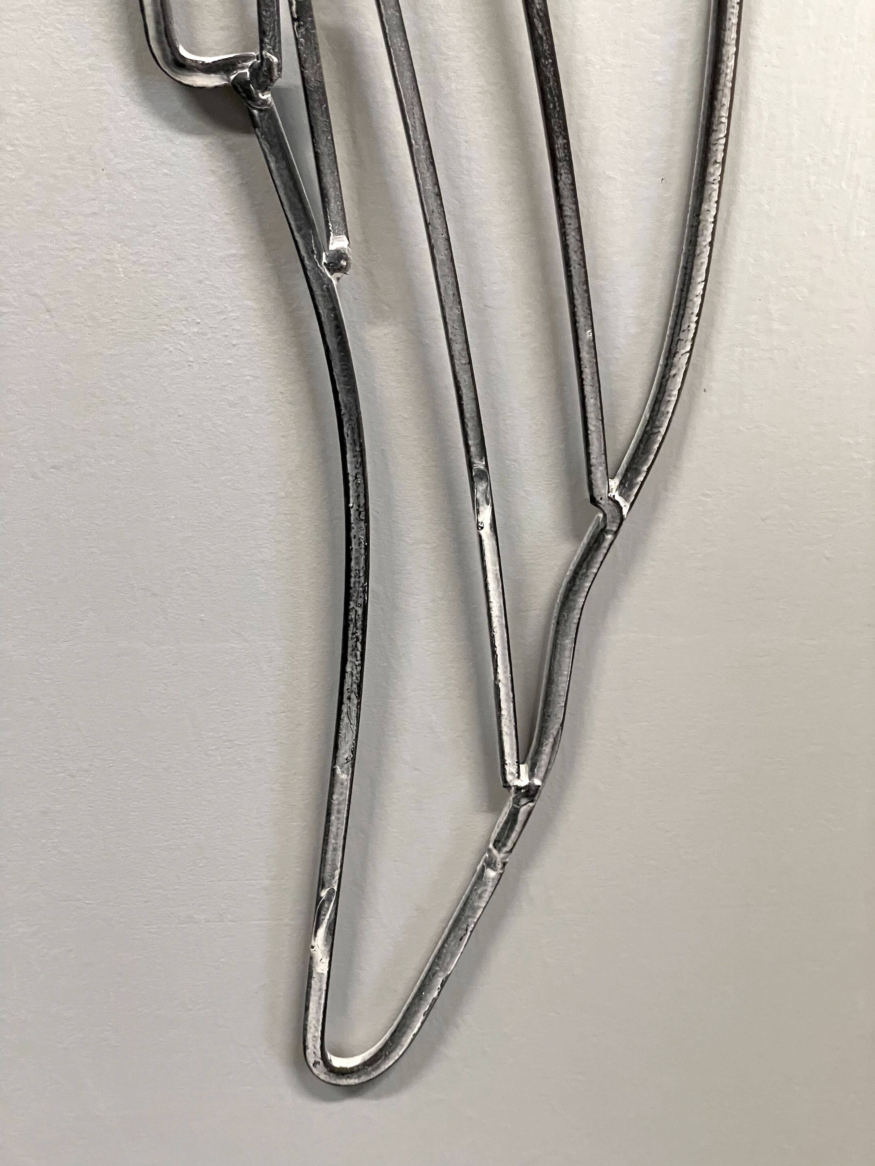 Alt View 5. Distinctive Designs - Metal Wire Art Angel Wings Wall Sculpture 25 inch - Gray.