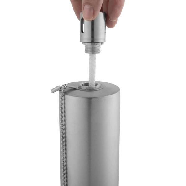 Back. Pure Garden - 10.5in Stainless Steel Refillable Citronella Torch Canister.