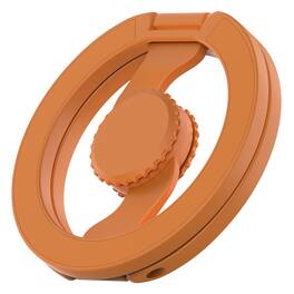 UUCOVER - Magnetic Phone Ring Holder Kickstand, Rotating Dual-Axis Foldable Stand Grip Fingertip Car Mount Compatible with MagSafe - Orange