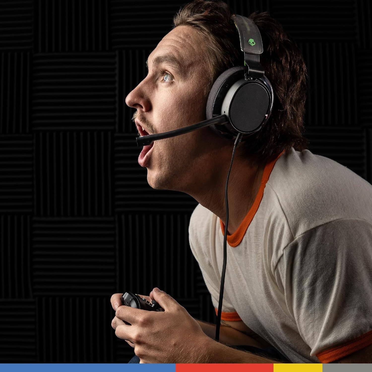 Alt View 1. Skullcandy - SLYR Pro Wired Gaming Headset, Mic, Lightweight, Soft Ear Cushions, Mute and Volume Control, PC, Xbox, PlayStation - Green.