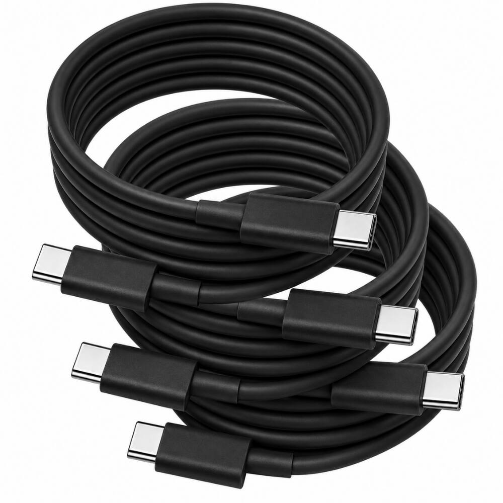Alt View 4. Qixxronics - 3PCS 6FT USBC to USBC Charging Cable for iPhone 15/16/17, iPad, PS5 Controller, Gaming Controller, Galaxy, TypeC Devices - Black.