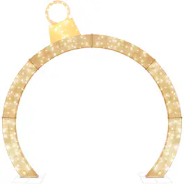 Best Choice Products - Large Outdoor Christmas Lighted Archway Decoration, 9.5ft w/330 LED Lights - Gold