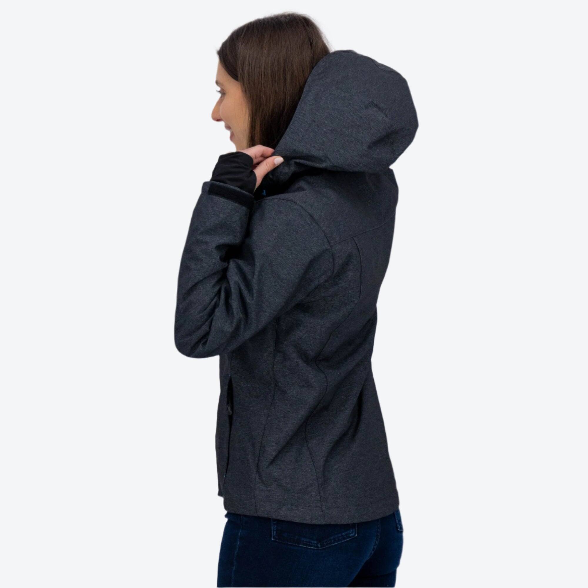 Back. Mobile Warming - Women's Adventure Heated Jacket - Heather Grey.