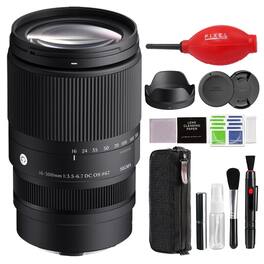 Sigma - 16-300mm f/3.5-6.7 DC OS Contemporary Lens for RF Mount with Advanced Accessory and Travel Bundle | 887972 - Black