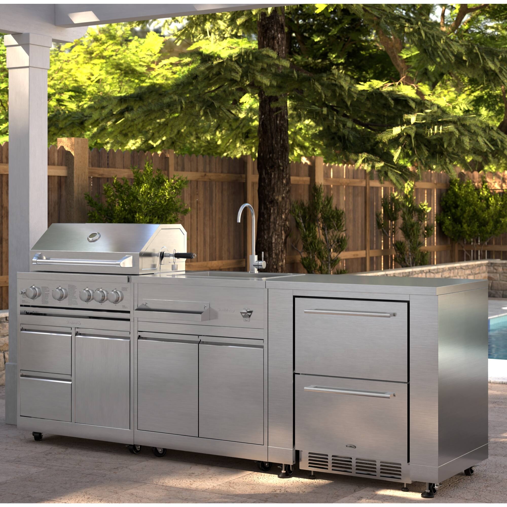 Koolmore Outdoor Modular Kitchen with a 30 BBQ Grill And Grill