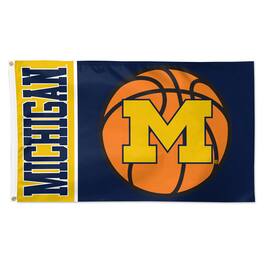 WinCraft - Michigan Wolverines 3' x 5' Basketball Deluxe Single-Sided Flag - Multicolor