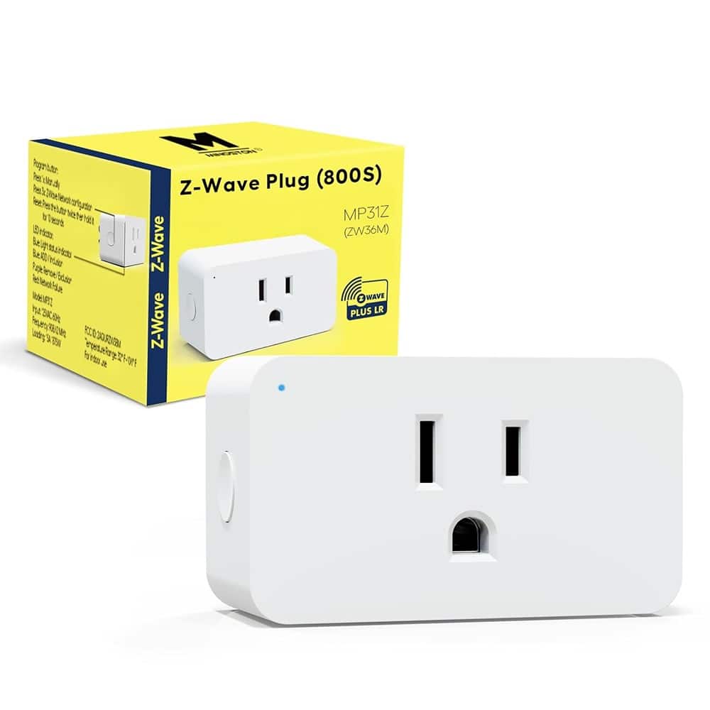 MOSZAR LLC - Z-Wave Plug 800, Range Extender, 1300FT, Hub Required, SmartThings Compatible - White